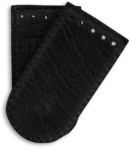 MUUD Dede - Handgefertigter Schnappverschluss aus schwarzem Leder, 7,5 x 4 cm