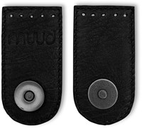 MUUD Dede - Handgefertigter Schnappverschluss aus schwarzem Leder, 7,5 x 4 cm-2