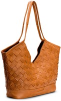 MUUD Dosy - Whiskey Handgefertigte geflochtene Lederhandtasche 29 x 43 cm-2