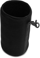 MUUD Daris - Schwarzer handgefertigter Flaschenhalter aus Leder, 18 x 10 cm