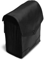 MUUD Betina XL - Schwarze handgefertigte Ledertasche 19 x 15 cm-2