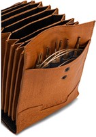 MUUD Betina XL - Whiskey Handgemaakt leren etui 19 x 15 cm