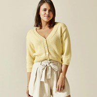 Phil Pima Jacke mit V-Ausschnitt Strickpaket 34/36 Paille