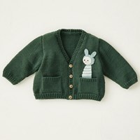 Phil Ecocoton & Perle 5 Jacke mit Kaninchen Strickpaket 0-3 Monate Algue