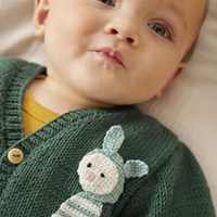 Phil Ecocoton & Perle 5 Jacke mit Kaninchen Strickpaket 0-3 Monate Algue-2