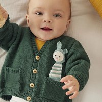 Phil Ecocoton & Perle 5 Jacke mit Kaninchen Strickpaket 0-3 Monate Algue-3