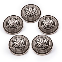 PPY Offiziersknöpfe 20 mm Altsilberfarbe 5 Stück