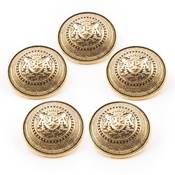 PPY Offiziersknöpfe 20 mm Altgoldfarben 5 Stück