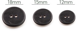 PPY Perlmuttknöpfe Schwarz 5 Stück 12-18 mm