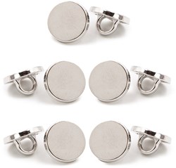 PPY Knopfset Flach Mit Öse 10 mm Silberfarben 5 Stück