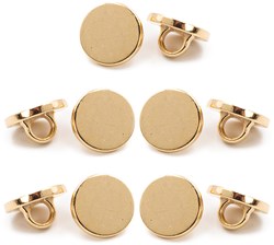 PPY Knopfset Flach Mit Öse 10 mm Goldfarben 5 Stück
