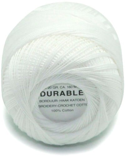 Durable Stick- und Häkelbaumwollgarn 1000 White