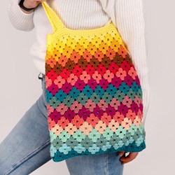 Regenbogen Tasche Garn und Häkelset