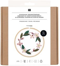 Rico Design Stickset Kirschblütenkranz vorgezeichnet Ø 15 cm