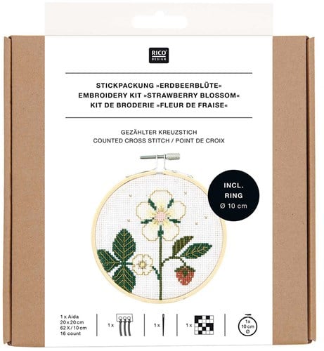 Rico Design Stick Pakete Erdbeerblüte Ø 10 cm
