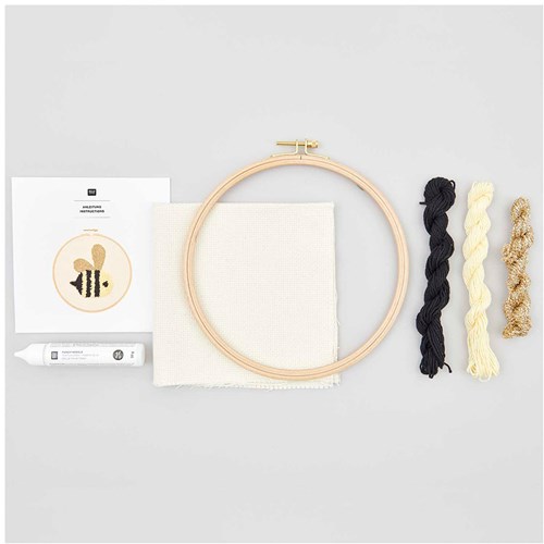 Rico Design Punch Needle Pakete Biene Ø 21,5 cm-2