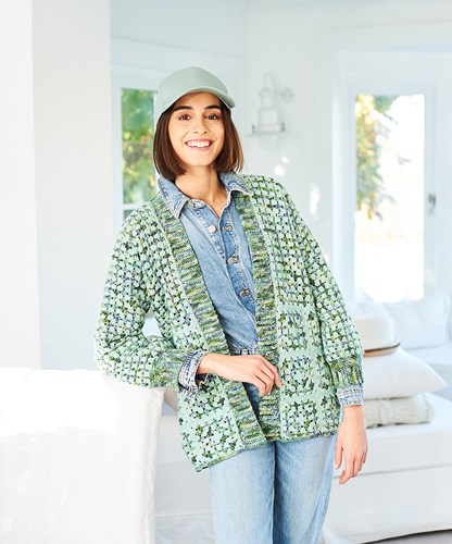 Stylecraft Crochet Hexagon Cardigan in Batik Elements Swirl DK & Life DK-3