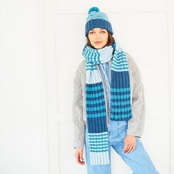 Stylecraft strickmuster Softie Striped- and Lace Hat and Scarf (2 designs)