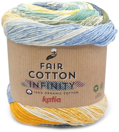 Katia Fair Cotton Infinity 106 Blau-Gelb-Khaki