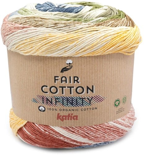 Katia Fair Cotton Infinity 107 Blassbraun-Burgunderrot-Bräunlichgrau-Ocker