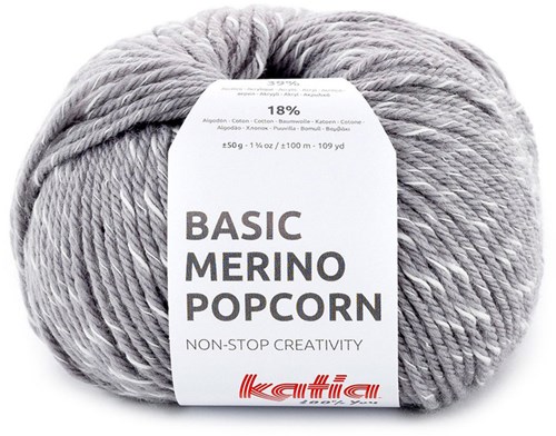 Katia Basic Merino Popcorn 103 Dunkelgrau-Weiß