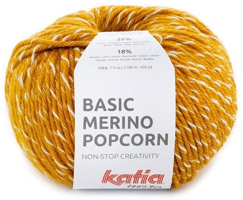 Katia Basic Merino Popcorn 107 Senf-Weiß