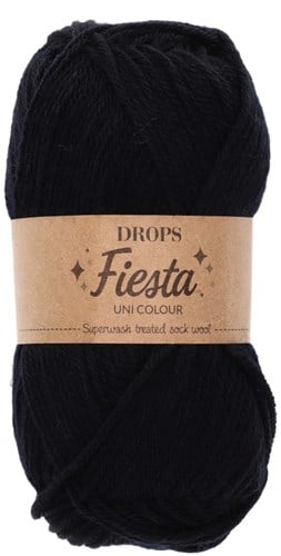 Drops Fiesta Uni Colour 10 Schwarz