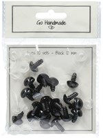 Go Handmade Sicherheitsaugen Schwarz 12mm (10 Stück)-2