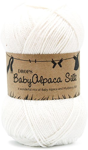 Drops BabyAlpaca Silk Uni Colour 1101 Weiss