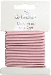 Go Handmade elastische Kordel, 5 m x 2 mm, Vintage-Rose