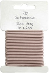 Go Handmade elastische Kordel, 5 m x 2 mm, Pilz