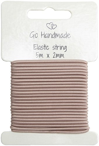 Go Handmade elastische Kordel, 5 m x 2 mm, Pilz