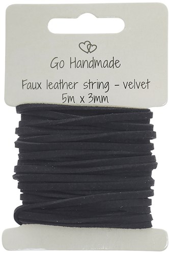 Go Handmade Samtschnur 5 m x 3 mm 51 Schwarz