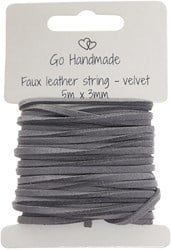 Go Handmade Samtschnur 5 m x 3 mm 52 Grau