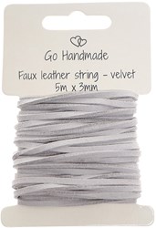 Go Handmade Samtschnur 5 m x 3 mm 53 Hellgrau