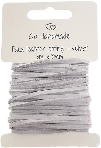 Go Handmade Samtschnur 5 m x 3 mm 53 Hellgrau