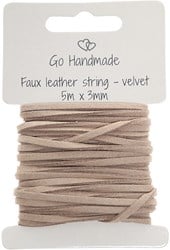 Go Handmade Samtschnur 5 m x 3 mm 55 Beige