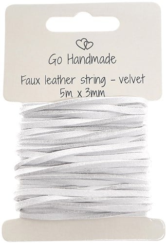Go Handmade Samtschnur 5m x 3mm 60 Weiß