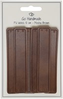Leder Label Dunkelbraun 6 Stück 10CM-2
