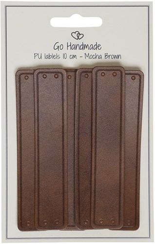 Leder Label Dunkelbraun 6 Stück 10CM-2