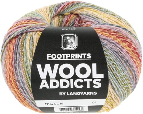 Lang Yarns Footprints 0016 Gelb/Feuer/Flieder