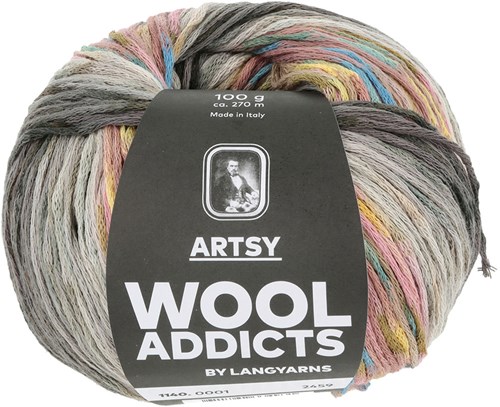 Lang Yarns Artsy 001 Grau/Rosa