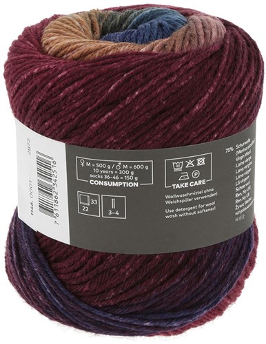 Lang Yarns Move 6-Fach 001 wijn/cognac/blauw