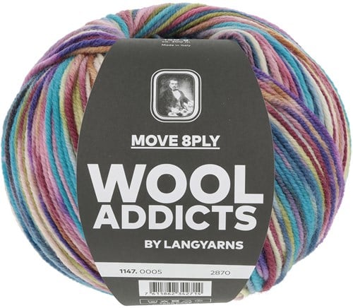 Lang Yarns Move 8-Fach 0005 Purple/Turquoise/Offwhite