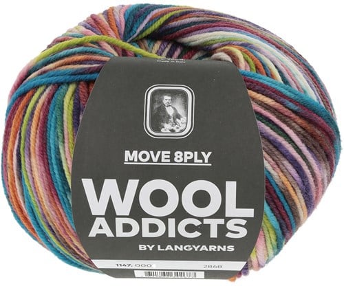 Lang Yarns Move 8-Fach 0006 Orange/Turquoise/Red