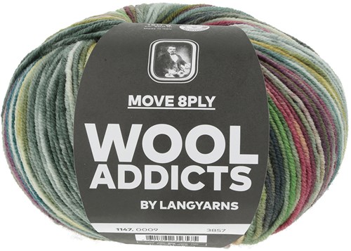 Lang Yarns Move 8-Fach 0009 Salbei/Türkis/Fuchsia