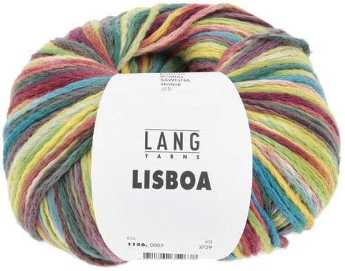 Lang Yarns Lisboa 0007 Rot/Dunkelgrn/Blau/Gelb