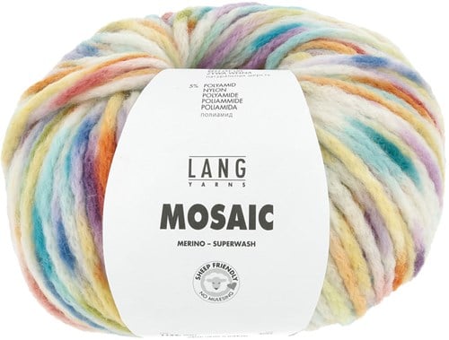 Lang Yarns Mosaic 0001 Türkis/Beere/Orange/Grün