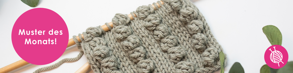 Muster des Monats: Noppen häkeln auf Strickprojek
