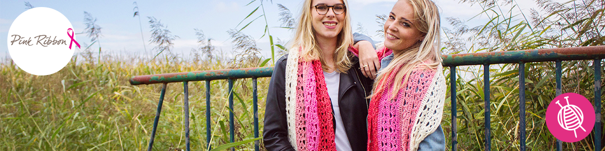 Wollplatz in Aktion - Schal für Pink Ribbon häkeln